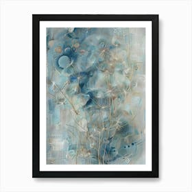 A Moment of Tranquility: Dandelion Seeds Suspended in a Peaceful Sky 1 Art Print