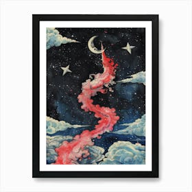 Moon And Stars 13 Art Print