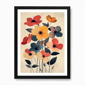 Abstract Flowers 14 Art Print