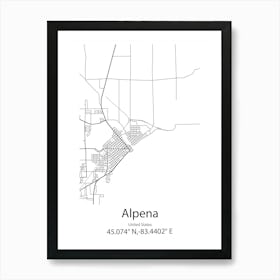 Alpena,United States Minimalist Map Art Print