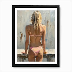 Back View Of A Woman In A Bikini 1 Art Print