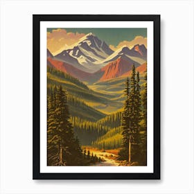 Olympic National Park 2 United States Of America Vintage Poster Art Print