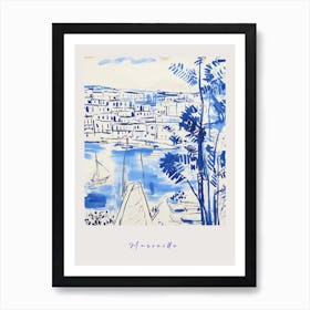 Marseille France 3 Mediterranean Blue Drawing Poster Art Print