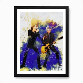 Smudge Mick Jagger And Keith Richards In Live Concert Art Print