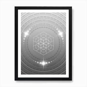 Geometric Glyph in White and Silver with Sparkle Array n.0070 Art Print