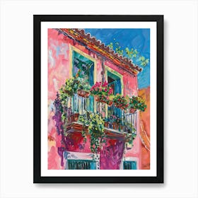 Balcony Painting In Malaga 4 Art Print