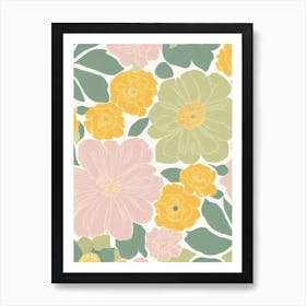 Ranunculus Pastel Floral 2 Flower Art Print