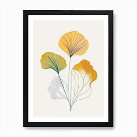 Ginkgo Spices And Herbs Minimal Line Drawing 1 Art Print