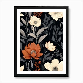 Vintage Floral Pattern Design Art Print