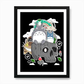 Totoro in Skull Island Art Print