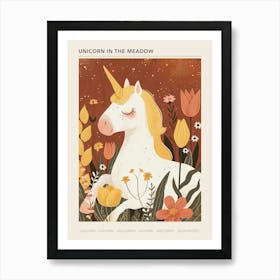 Unicorn In The Meadow Muted Pastels 1 Poster Art Print