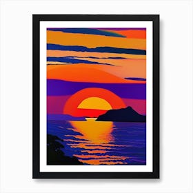 Ocean Sunset Matisse Inspired Art Print