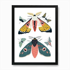 Colourful Insect Illustration Moth 56 Art Print