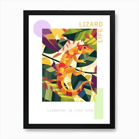 Modern Lizard Abstract Illustration 2 Poster Art Print