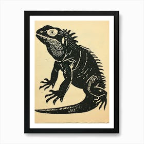 Cuban Iguana Bold Block 2 Art Print