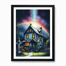 Rainbow House 1 Art Print