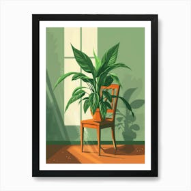 Potted Plant In A Chair Art Print