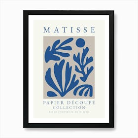 Minimalist Blue Matisse Print 3 Art Print