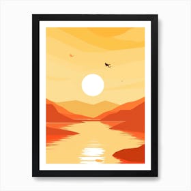 Sunset In The Mountains Art Print