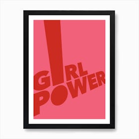 Girl Power in red and pink Art Print