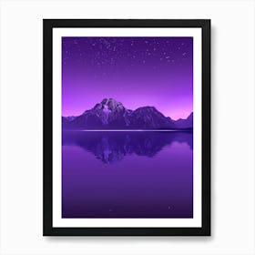 Purple Sky Over A Lake Art Print