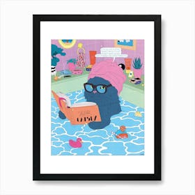 The Bath Cat Art Print