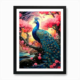 Peacock Painting 2 Art Print