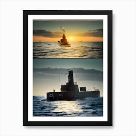 Ships at Sea -Reimagined Art Print