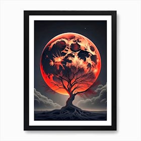 Full Moon Tree Art Print