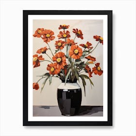 Bouquet Of Helenium Flowers, Autumn Fall Florals Painting 2 Art Print