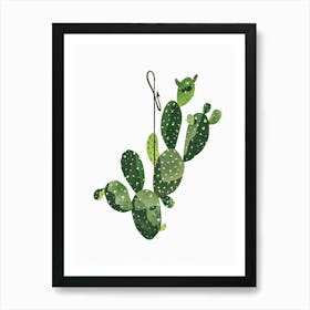 Fishhook Cactus Minimalist Abstract Illustration 3 Art Print