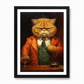 Gangster Cat Exotic Shorthair Cat 5 Art Print