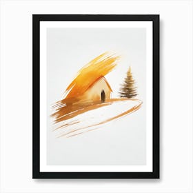 House And Tree in the Brush Sun Art Print