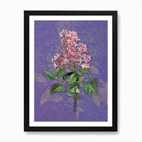 Vintage Chinese Lilac Botanical Illustration on Veri Peri n.0939 Art Print