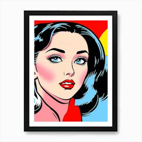 Vivid Empowerment: A Close-Up of Pop Art Femininity Pop Art Art Print