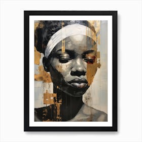 Gold And Black 5 Art Print