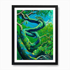 Emerald Tree Boa Painting Art Print
