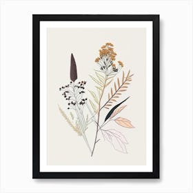 Boneset Spices And Herbs Minimal Line Drawing 4 Art Print