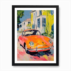 Porsche 356 Vintage Car Matisse Style Drawing Colourful 0 Art Print