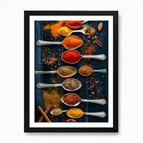 Spices In Spoons Art Print