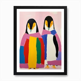 Colourful Kids Animal Art Emperor Penguin 2 Art Print