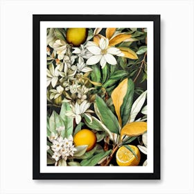 Oranges And Lemons flowers nature Art Print