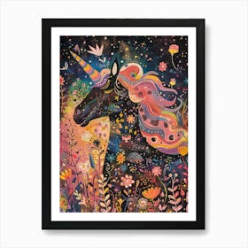 Unicorn Fauvism Portrait 2 Art Print