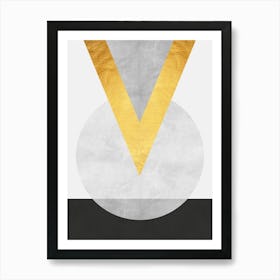 Collage with gold and black 10 Art Print