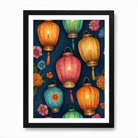 Chinese Lanterns 4 Art Print