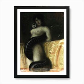 The Sensual by Franz Von Stuck 1891 "Sensuality" or "Lilith" With the Snake Art Print