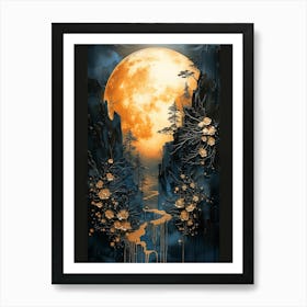 Full Moon Over The Valley Art Print