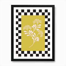 Modern Checkered Flower Poster  12 Art Print