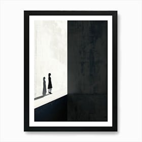 Shadows Of Two People, Minimalism Art Print