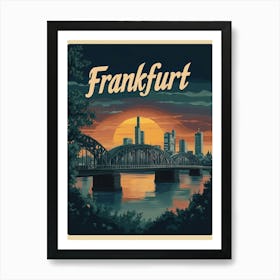 Aihrgdesign A Mid Century Modern Travel Poster For Frankfurt 2 Art Print